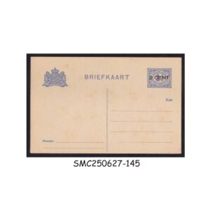 Postal stationery from NETHERLANDS - 2c on 1½c POSTCARD - UPRATED - MINT