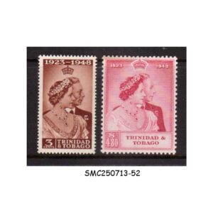Stamps from TRINIDAD & TOBAGO - 1948 SILVER WEDDING KGVI SG#259-260 - 2V - MINT VLH