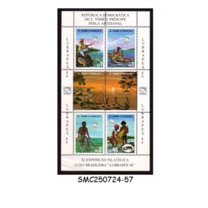 Stamps from SÃO TOMÉ & PRÍNCIPE - 1986 LUBRAPEX '86 STAMP EXHIBITION - MIN. SHEET MINT NH