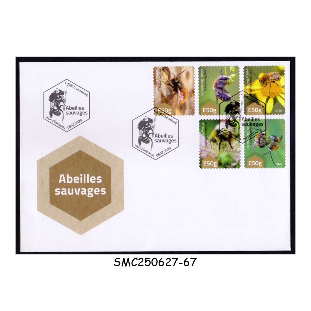 Stamps from LUXEMBOURG - 2020 WILD BEES / INSECTS - FDC