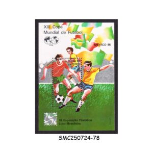 Stamps from BRAZIL - 1986 WORLD CUP OF FOOTBALL / SOCCER - MIN. SHEET MINT NH