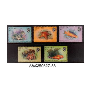 Stamps from BELIZE - 1984 MARINE LIFE FROM THE BELIZE CORAL REEF / FISH - 5V - MINT NH