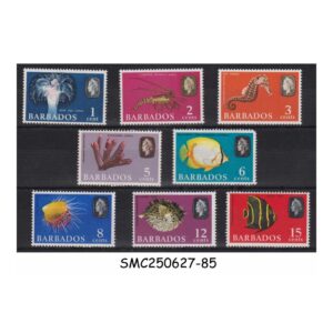 Stamps from BARBADOS - 1965 QEII DEFINTIVES / MARINE CREATURES SCOTT#267-275 8V - MINT HINGED
