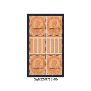 Stamps from CHAMBA STATE - 1932 2a6p KGV OVPT SG#69 - 4V GUTTER PAIR - MINT NH