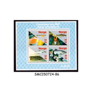 Stamps from NORWAY - 1987 SALMON INDUSTRY / FISH - MIN. SHEET MINT NH