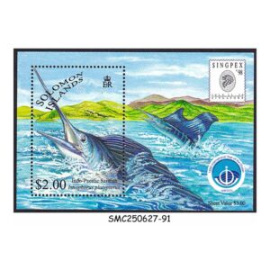 Stamps from  SOLOMON ISLANDS - 1998 SINGPEX '98 SAILFISH / FISH - MIN. SHEET MINT NH