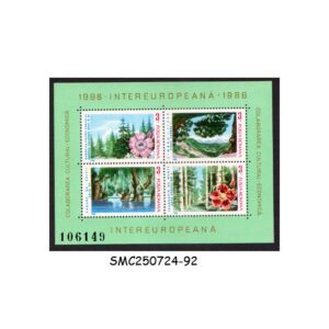 Stamps from ROMANIA - 1986 INTEREUROPA / FLORA FLOWER TREES - MIN. SHEET MINT NH