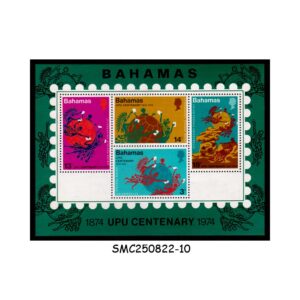 Stamps from BAHAMAS - 1974 UPU CENTENARY - SOUVENIR SHEET MINT NH