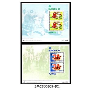 Stamps from MADEIRA & AZORES PORTUGAL - 1981 EUROPA - 2-MIN. SHEET MINT NH