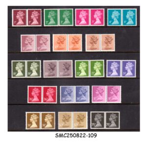 Stamps from GREAT BRITAIN - 1971-96 SELECTED STAMPS OF QEII DEFINITIVES - 17V PAIR MINT NH
