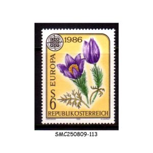 Stamps from AUSTRIA - 1986 EUROPA / FLOWER - 1V MINT NH