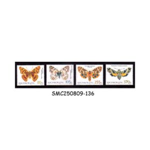 Stamps from HUNGARY - 2011 FAUNA OF HUNGARY- MOTHS & BUTTERFLIES - 4V - MINT NH