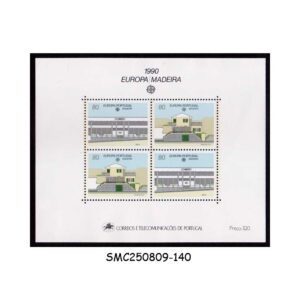 Stamps from PORTUGAL MADEIRA - 1990 EUROPA - POST OFFICE BUILDINGS - MIN. SHEET MINT NH