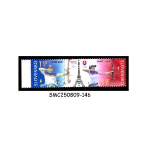 Stamps from SLOVAKIA - 2024 PARALYMPIC & OLYMPIC GAMES, PARIS / ARCHERY - 2V SE-TENANT MNH