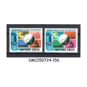 Stamps from UNITED NATIONS UNO GENEVA - 1975 PEACEFUL USE OF SPACE - 2V MINT NH