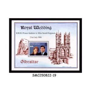 Stamps from GIBRALTAR - 1986 PRINCE ANDREW ROYAL WEDDING - MIN. SHEET MINT NH