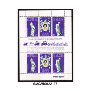 Stamps from GILBERT ISLANDS - 1978 25th ANNIVERSARY OF QEII CORONATION SILVER JUBILEE MIN/SHT MNH