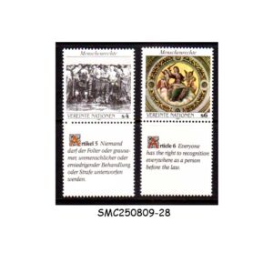 Stamps from UNITED NATIONS VIENNA - 1989 HUMAN RIGHTS - SCOTT#95-96 - 2V - MINT NH