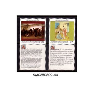 Stamps from UNITED NATIONS VIENNA - 1990 HUMAN RIGHTS - 2V MINT NH