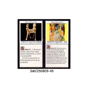 Stamps from UNITED NATIONS VIENNA OFFICE - 1991 HUMAN RIGHTS - 2V MINT NH