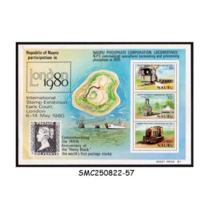 Stamps from NAURU - 1980 INTERNATIONAL STAMP EXHIBITION, LONDON - MIN. SHEET MINT NH