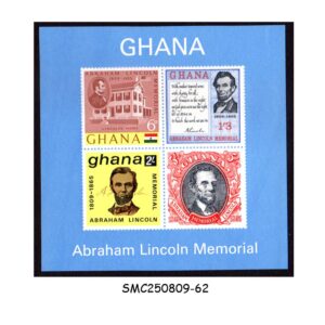 Stamps from GHANA - 1965 ABRAHAM LINCOLN MEMORIAL - MIN. SHEET MINT NH