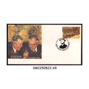 Cover from AUSTRALIA - 1985 BIRTH BICENTENARIES OF J.B. CHIFLEY & JOHN CURTIN COVER FDI