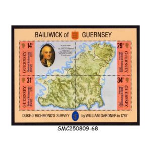Stamps from GUERNSEY - 1987 DUKE OF RICHMOND SURVEY - MIN. SHEET MINT NH