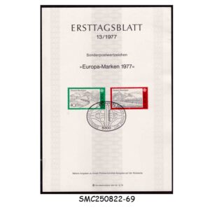 Stamps from GERMANY - 1977 EUROPA - LANDSCAPES - SHEET - FDI