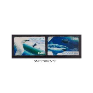 Stamps from INDONESIA - 2004 ENVIRONMENTAL CARE / FISH BIRDS OCEAN - 2V MINT NH