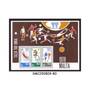 Stamps from MALTA - 1978 WORLD CUP OF FOOTBALL / SOCCER - MIN. SHEET MINT NH
