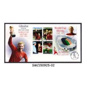 Stamps from GIBRALTAR - 2002 WORLD CUP HISTORY - FDC