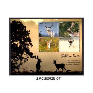 Stamps from ANTIGUA & BARBUDA - 2017 FALLOW DEER / WILD ANIMALS - MIN. SHEET MINT NH