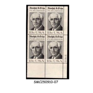 Stamps from UNITED STATES USA - 1976 ADOLPH SOMIN OCHS - SC#1700 BLOCK OF 4 - MINT NH