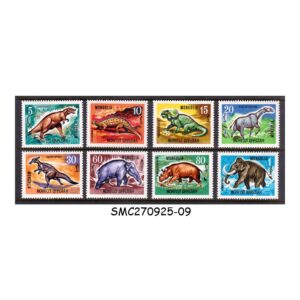 Stamps from MONGOLIA - 1967 PREHISTORIC ANIMALS / DINOSAURS - 8V MINT NH