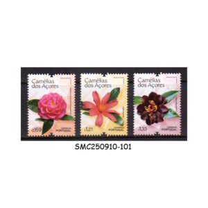 Stamps from PORTUGAL - 2025 CAMELLIAS OF THE AZORES / FLOWERS - 3V - MINT NH