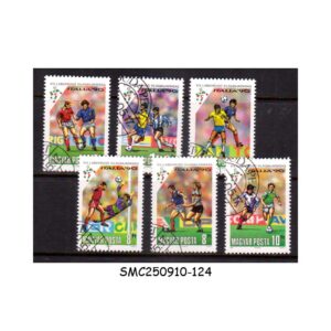 Stamps from HUNGARY - 1990 WORLD CUP OF FOOTBALL / SOCCER - 6V - CTO
