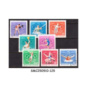 Stamps from HUNGARY - 1970 75th ANNIVERSARY OF OLYMPIC COMMITTEE - 8V CTO