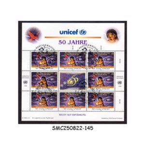 Stamps from UNITED NATIONS VIENNA - 1996 50th ANNIVERSARY OF UNICEF - MIN. SHEET - FDI