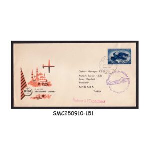 Stamps from NETHERLANDS - 1956 KLM FLIGHT AMSTERDAM to ANKARA FIRST FLIGHT COVER FFC