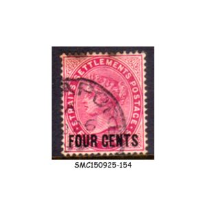 Stamps from STRAITS SETTLEMENTS - 1899 4c on 5c QV SG#109 - OVPT - USED