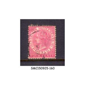Stamps from STRAITS SETTLEMENTS - 1868 4c QV SG#12 - USED CV=17.00 GBP