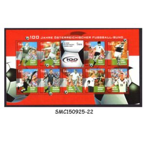 Stamps from AUSTRIA - 2004 AUSTRIAN SOCCER ASSOCIATION CENTENARY / SPORTS FOOTBALL - MIN. SHEET MINT NH