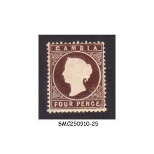 Stamps from GAMBIA - 1886-93 4d QV SG#31 - 1V - MINT HINGED ( Brown Gum)