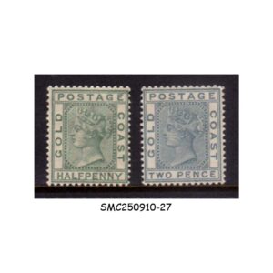 Stamps from GOLD COAST - 1884-91 QV SG#11 & 13 - 2V MINT HINGED