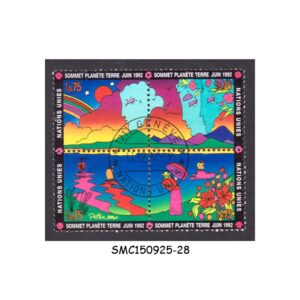 Stamps from UNITED NATIONS GENEVA 1992 UNO CONFERENCE ON ENVIRONMENT & DEVELOPMENT - BLOCK OF 4 - CTO