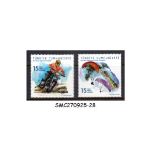 Stamps from TURKEY - 2023 EXTREME SPORTS / PARAGLIDING & CROSS-COUNTRY MOTORCYCLING 2V - MINT NH