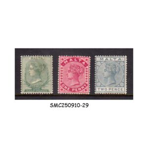 Stamps from MALTA - 1885-90 QV SG#20,22 & 23 - 3V - MINT HINGED