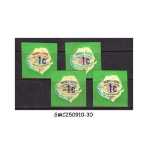 Stamps from SIERRA LEONE - 1964-66 NEW CURRENCY OVERPRINTS SG#351-354 - 4V MINT NH SELF-ADHESIVE STAMPS