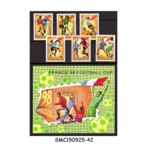 Stamps from AFGHANISTAN - 1997 WORLD CUP OF FOOTBALL / SOCCER - SET OF 6-STAMPS + 1-MS MNH